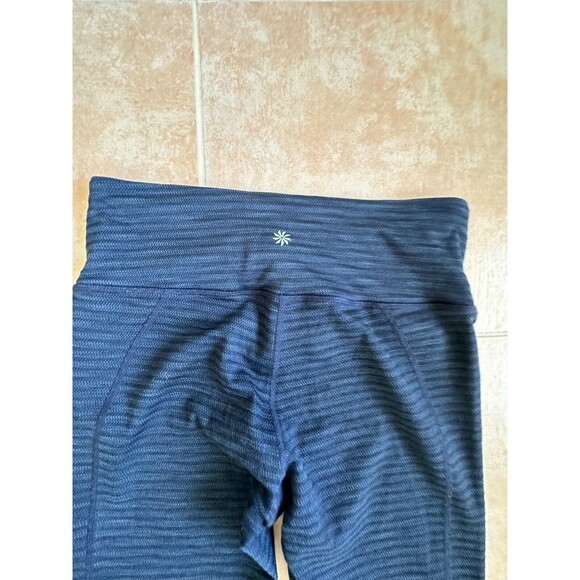 Athleta  Blue and black stripped Legging Bottom  mesh Women Size  SP - Picture 4 of 5